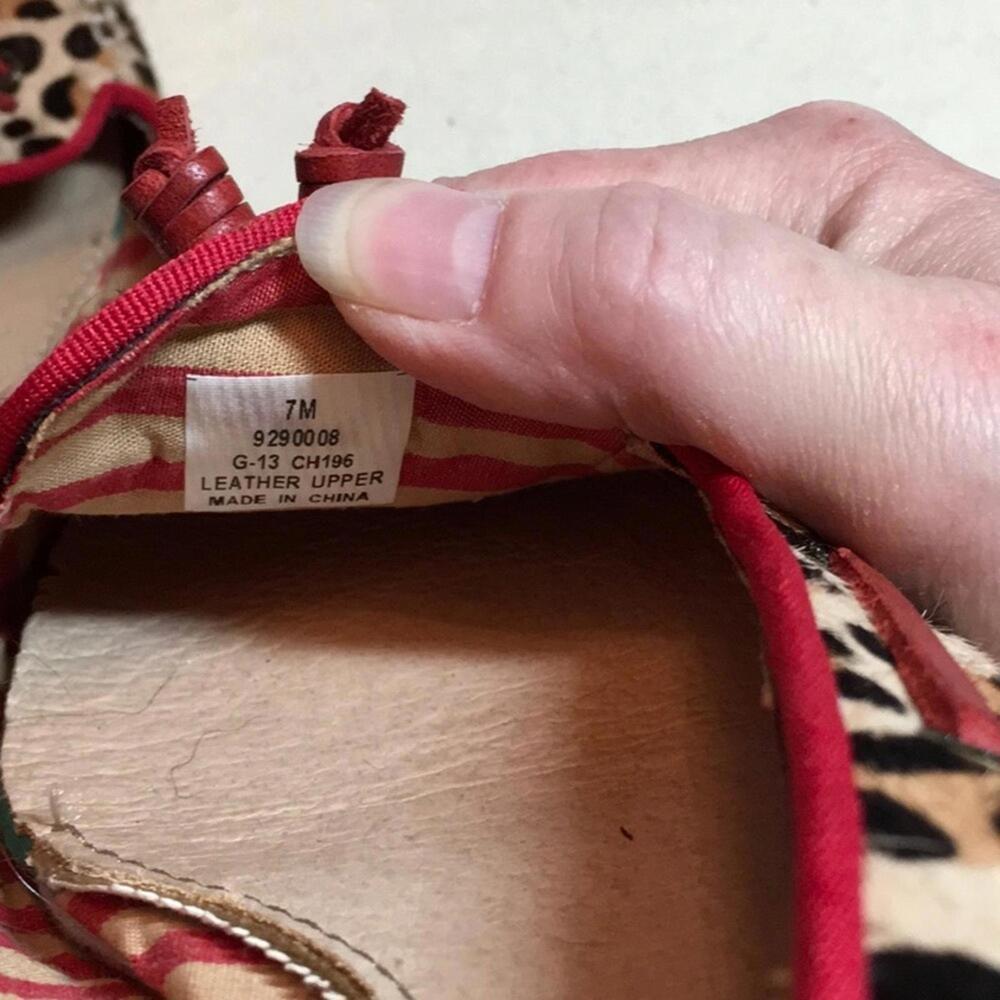 🍁Sperry leather Top-sider animal print slip on shoes size 7 - Picture 6 of 8